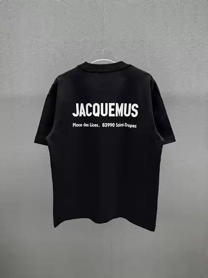 Cross-Border Jacquemus T-Shirt, Niche Pure Cotton Short-Sleeve Heavyweight T-Shirt, European and American Style Unisex T-Shirt, Loose Trendy Round Neck