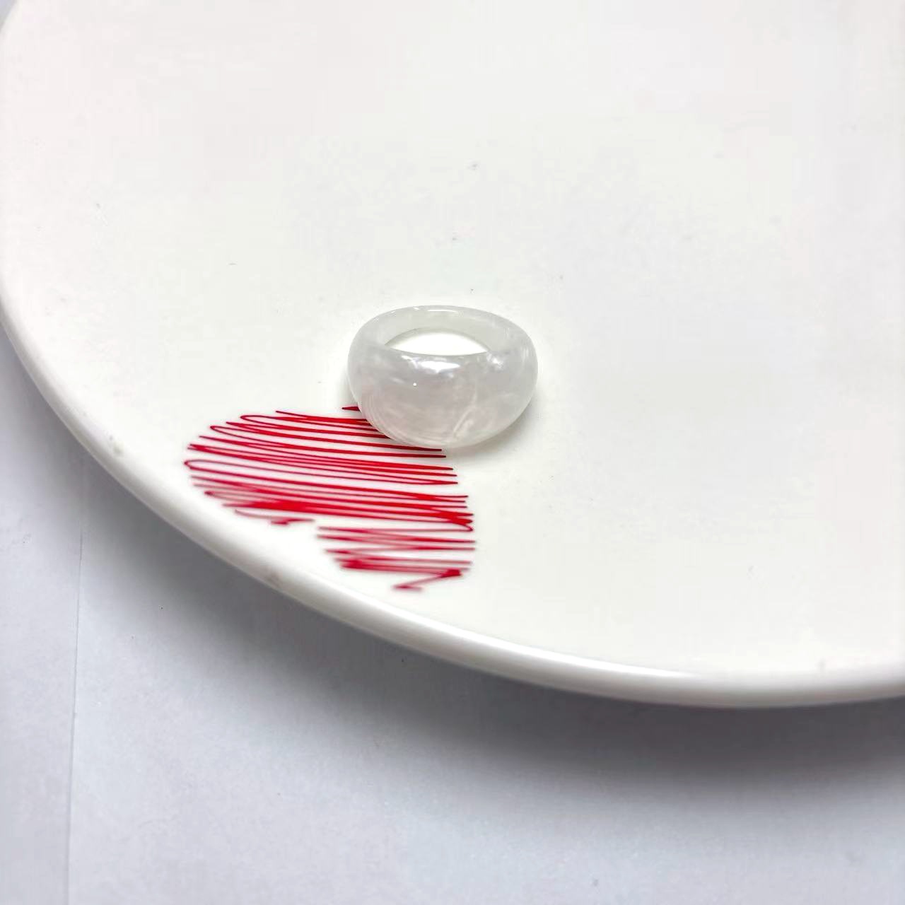 现货树脂醋酸戒指女混合彩色圆形方形指环套装外贸内销指圈批发