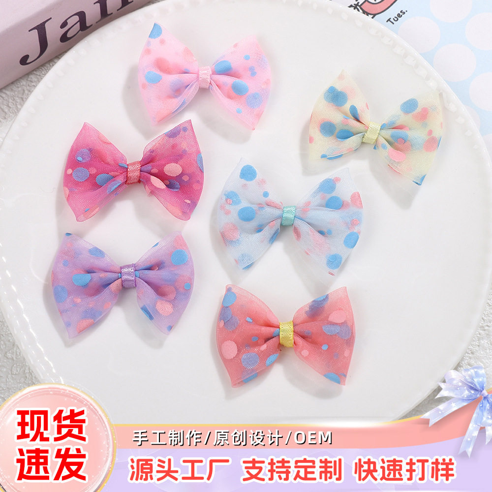 Colorful Bow Ties, Sweet Polka Dot Bow Accessories, Semi-Finished Clothing Accessories, DIY Shoe Decorations