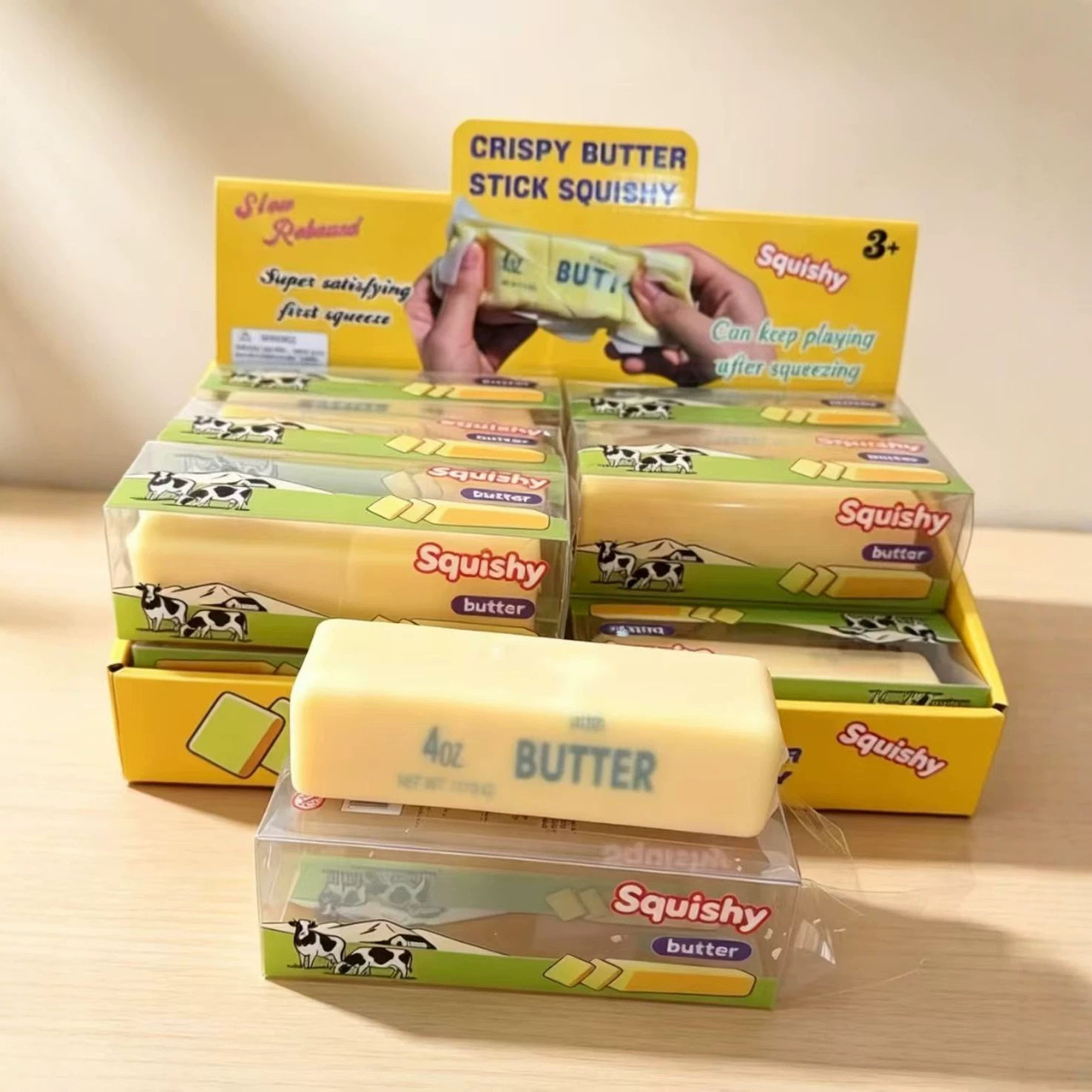 ของเล่นบีบคลายเครียดแบบใหม่สุดฮิต แท่งเนยกรอบ คืนตัวช้า ควบคุมเสียง สนุกกับการบีบและดูดนิ้ว
