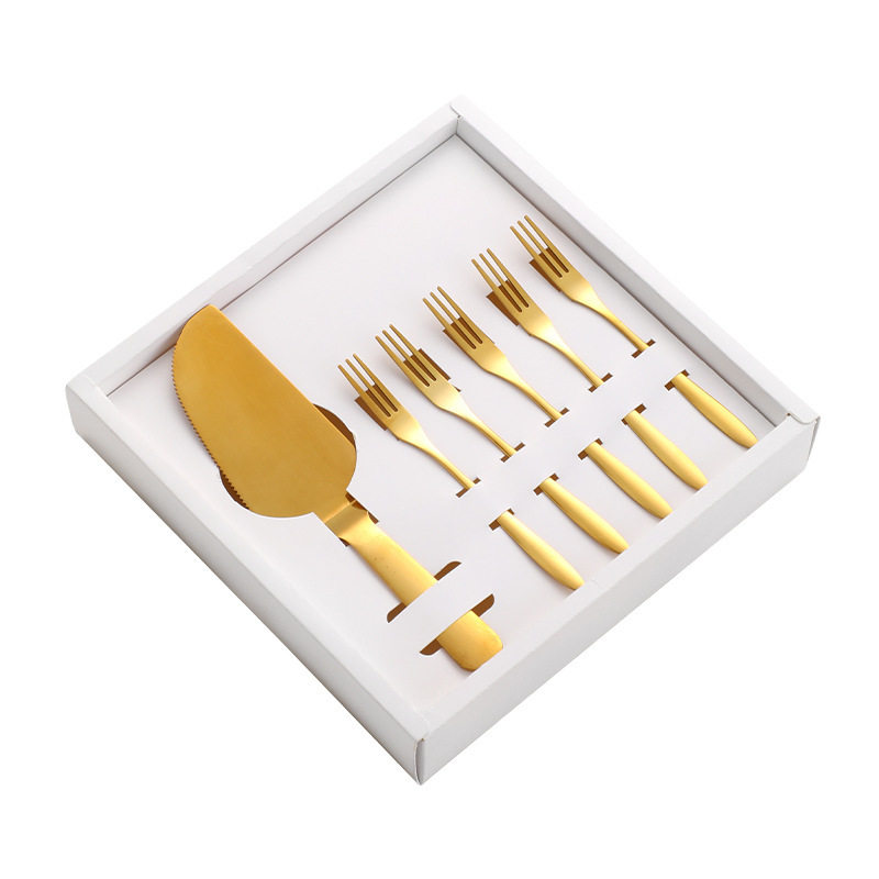 Stainless Steel Cake Cutlery Set Dessert Spoon Salad Fork Fruit Fork Baking Utensils Birthday Gift