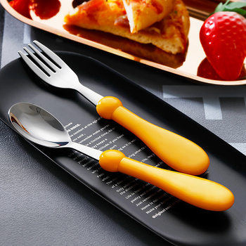 Baby spoon eating stainless steel 304 tableware portable baby set does not hurt the mouth single fork children spoon