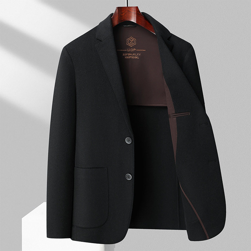 Áo Vest Blazer Nam 100% Lông Cừu Ngắn Tay Dáng Ôm Màu Nâu, Xanh Navy, Đen, Xám