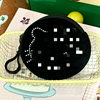 Japanese-Style Cute Rhinestone Cat Niche Portable Coin Purse Plush Storage Black Key Pouch Portable Earphone Bag