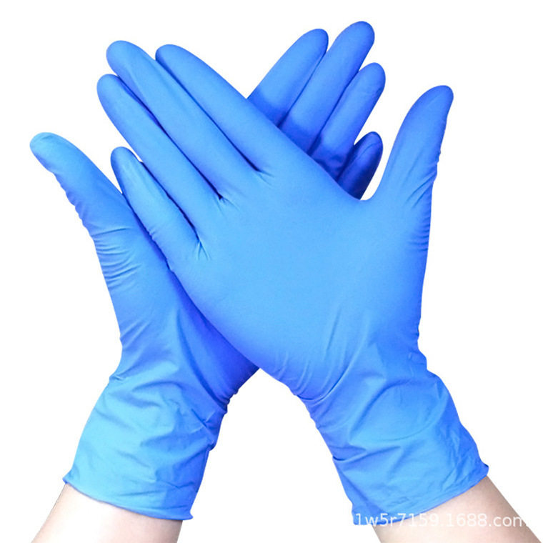 Dengsheng disposable pure nitrile gloves catering cleaning waterproof oil-proof weak acid and alkali resistant food grade blue nitrile gloves