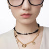 Vintage Black Onyx Necklace Women's Summer Niche Design Collarbone Chain Beaded Necklace Women's All-match High-end Necklace