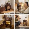 Solid Wood Bedside Table Bedroom Storage Cabinet Bedside Storage Cabinet Living Room Side Cabinet 2024 New Children's Robot Cabinet