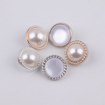 Chanel Round Pearl Button Button Bright Color High Foot Stitched Button Shirt Top Dress Decorative Button Button Button