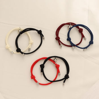 European and American simple alloy magnet suction couple bracelet a pair of male and female student bracelet jewelry wholesale foreign trade exclusive