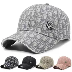 Fashion Full-Print Letter Baseball Cap Unisex Versatile Korean Style Trendy Duckbill Cap Outdoor Casual Retro Sun Hat