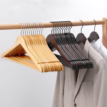 Rotating Solid Wood Clothes Hanger, Household Clothes Hanging Rack, Non-Slip, Traceless Storage, Clothing Store, Hotel Special Clothes Hanger for Clothes Drying