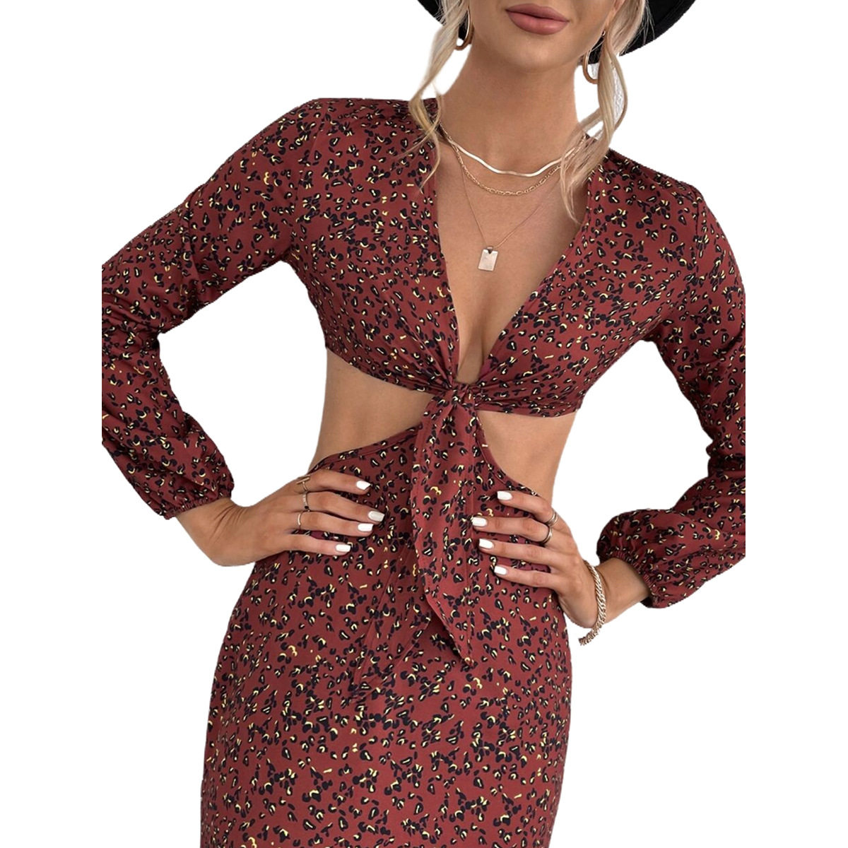 Summer Sexy V Neck Dress Low Cut Elegant Silhouette Lightweight Fabric Perfect for Parties or Casual Outings