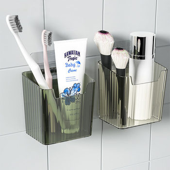 Kitchen Plastic Storage Rack, Punch-Free Wall-Mounted Moisture-Proof Storage Box, Multi-Functional Storage Rack, Portable Storage Rack