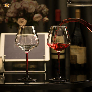 Red Bow Tie Burgundy Wine Glass Set, Large Capacity, Household Light Luxury High-End Crystal Glass Wine Goblet
