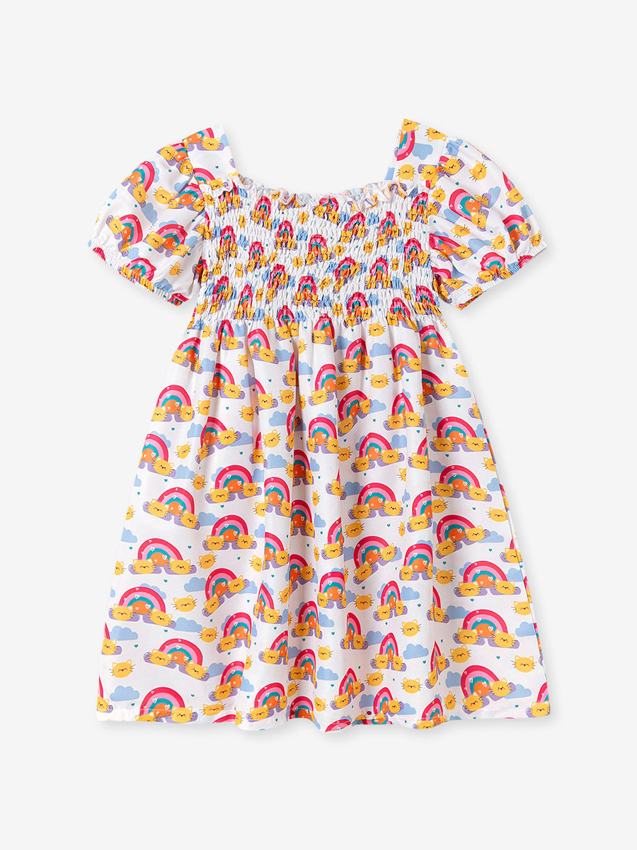 Girls' Summer Short-Sleeve Dress Wholesale from Source Factory, Style Cute Casual Kids' Dress