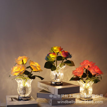 led Champagne Rose Lamp Creative Rose Nightlight Flower Decorative Table Lamp Valentine's Day Gift Bedroom Bedside