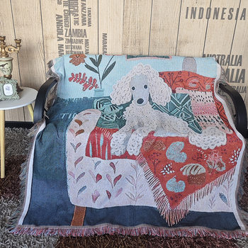 Cute Pet Paradise Sofa Throw Blanket Decorative Dormitory Wall Tapestry Cartoon Sofa Cushion Outdoor Camping Picnic Mat