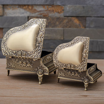 European-style desktop jewelry storage box light luxury large capacity women's jewelry box creative metal crafts piano ornaments