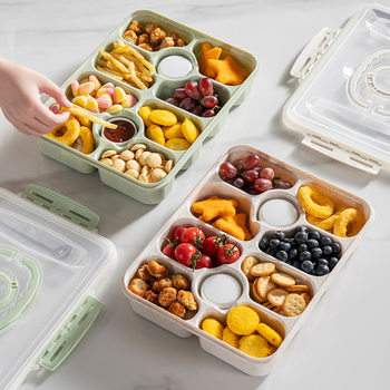 Cross-Border Popular Portable Multi-Compartment Lunch Box Original Snack Box Container Separated Anti-Odor Fruit Snack Storage Box