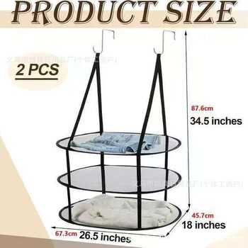 Windproof Foldable Drying Basket, Three-Layer Multifunctional Sweater, Socks, Toy, Dried Fish Drying Basket, Balcony Three-Layer Storage