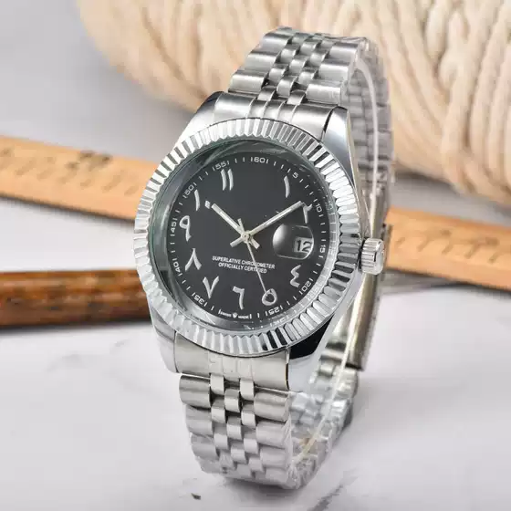 2023 Couple's Stainless Steel Watch with Luminous Calendar, Five-Bead & Diamond Accents - Business Style Cross-Border Bestseller Watch