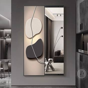 High-end Accessible Luxury Wall-mounted Push-pull Full-length Mirror Hidden Entrance Wall Decoration Dressing Mirror Bedroom Aisle Hanging Painting