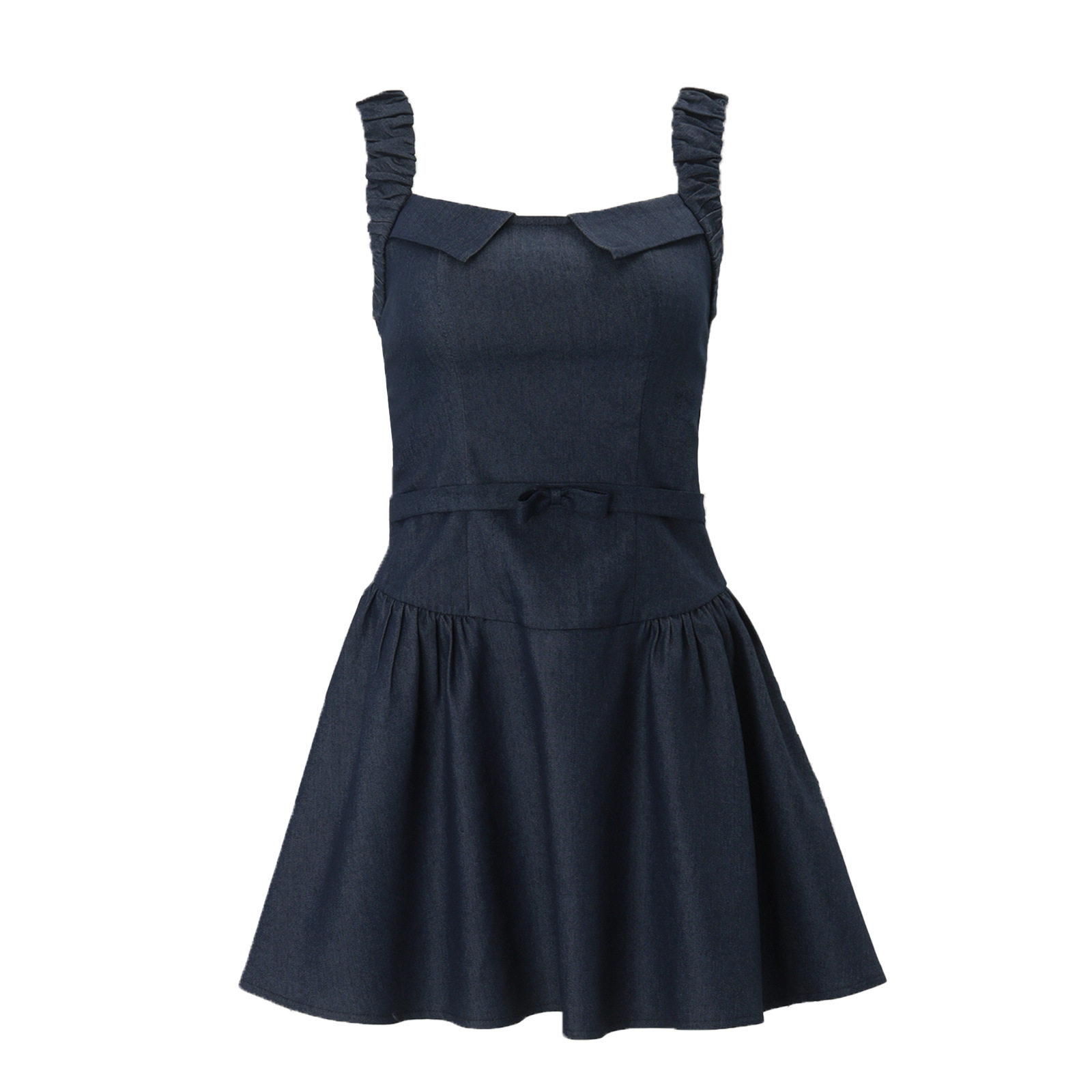 Summer Sweetheart Mini Dress Square Neck Waist Cinching Spaghetti Straps Trendy Casual Wear Wholesale Available