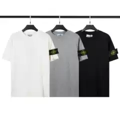 Cross-border STONE stone classic armband solid color woolen sweater pullover round neck T-shirt basic men's and women's ius foreign trade