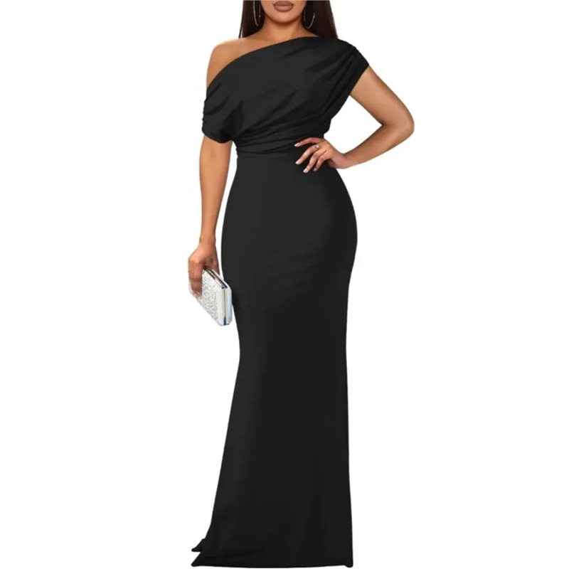 Elegant French Style Off Shoulder Bodycon Dress Summer Collection Slim Fit Chic Design Perfect for Parties and Events