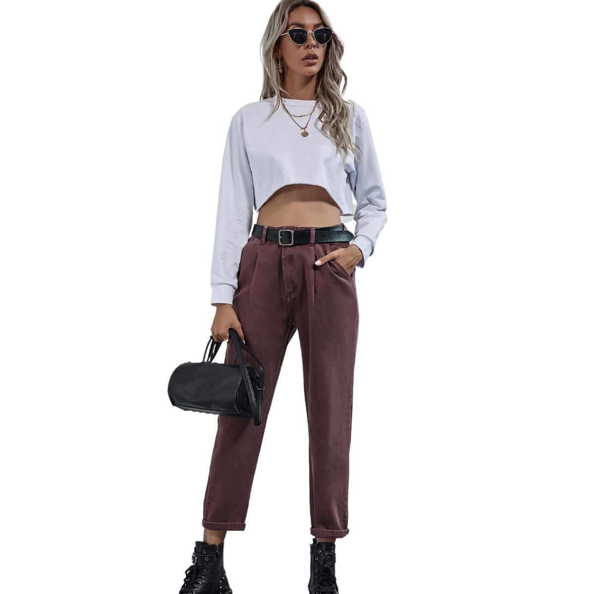 High Waisted Straight Leg Jeans Fashionable Design Comfortable Fit Versatile Style Autumn Winter Collection