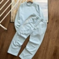 Round neck suit blue