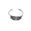 Antique Cool Feeling Old Butterfly Bracelet Imitation Aquamarus Double Opening Metal Bracelet Niche High-end Jewelry