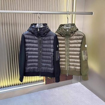 European New m Brand Knitted Splicing Casual down Jacket Men's White Duck down Warm Stylish Slim down Coat