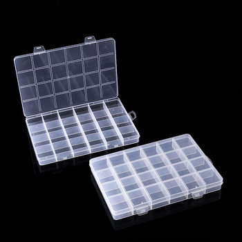 Fixed 24 grid 28 grid plastic storage box jewelry box beaded box rice beaded box DIY box beaded jewelry hardware box