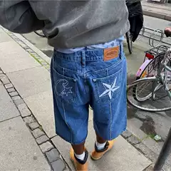 Corteiz Alcatraz Jeans New Star Embroidered American Style High Street Vintage Old Casual Pants Trendy