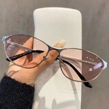 Европейские и американские спортивные солнцезащитные очки на открытом воздухе, футуристические солнцезащитные очки Y2K, женские ветрозащитные очки "кошачий глаз", велосипедные очки, мужские