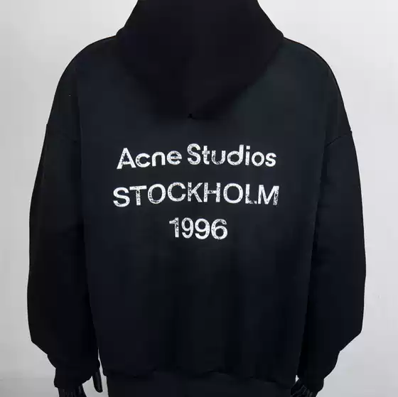 Trendy Ac-Style Simple Classic Letter Print Sweatshirt with Distressed Wash and Loose Fit for Men and Women