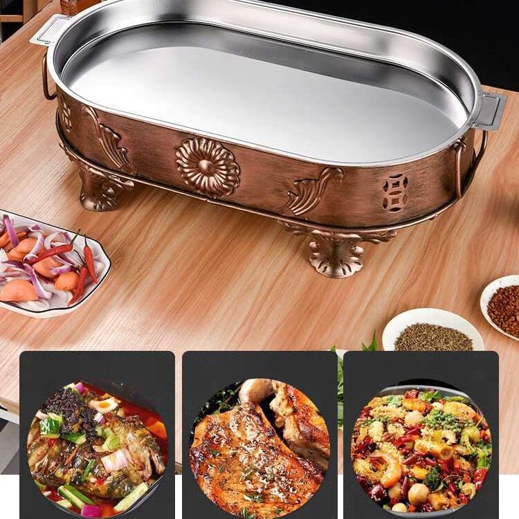 Seafood Big Cafe Commercial Rectangular Seafood Pot Round Spicy Crayfish Platter Restaurant Creative Lobster Big Cafe