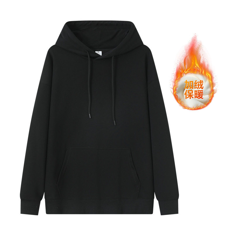 秋冬300g重磅连帽卫衣华棉纯色双层帽加绒潮牌休闲宽松卫衣上衣女