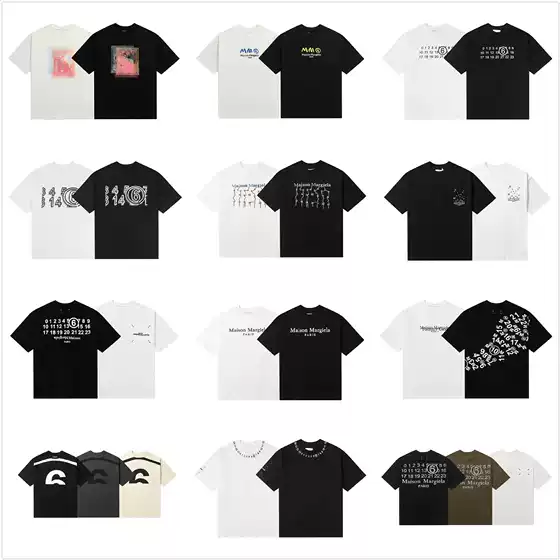 230g Cross-Border Maison Margiela Mm6 Pure Cotton Double Yarn Short-Sleeved Men's T-Shirt High Quality Ready Stock