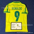 1998 brazil home jersey (size 9)