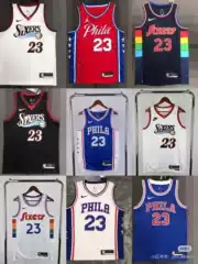 NBA 76ers James No. 23 Basketball Jersey Heat-Pressed Jersey for Men and Women Classic Retro Quick-Dry Sportswear
