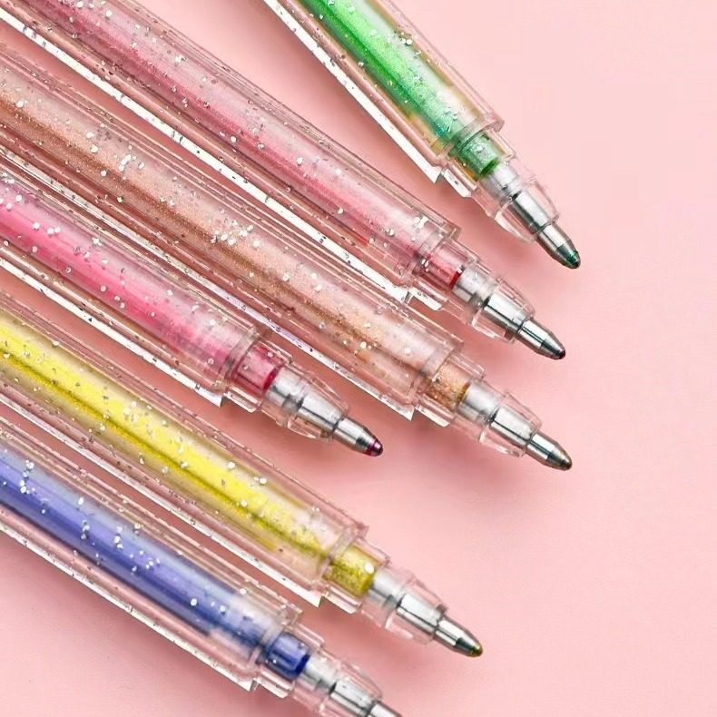 Glitter Pen Gel Pen Fluorescent Marker Pen Student Hand Account Glitter Shiny Crystal Sand Pearlescent Color Gel Pen