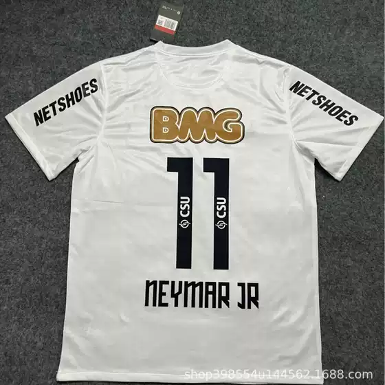 Brazil 2012 Santos Jersey Santos Commemorative Edition Football Uniform No. 11 Neymar Retro Sweat-Absorbent Short-Sleeved Shirt