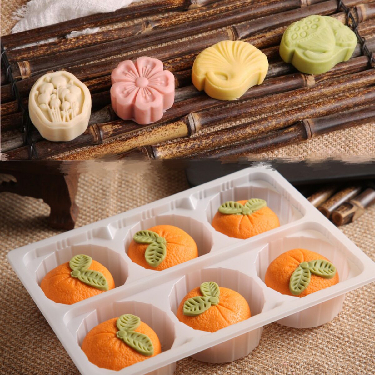 Pastry Hotel Baking Semi-Finished Frozen Peach Blossom Crisp Mung Bean Cake Cantonese Tea Snack Ingredients Commercial Dessert Sweets