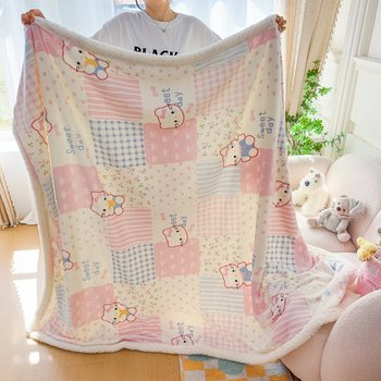 Mi Chun Fuanna Lamb Fleece Nap Blanket Thickened Warm Autumn Winter Blanket Solid Color Student Dormitory Throw