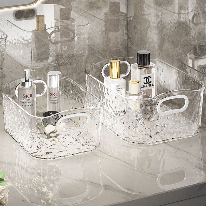 Glacier Water Ripple Desktop Storage Box Dressing Table Mask Skin Care Products Organizer Basket Living Room Sundries Snack Storage Box