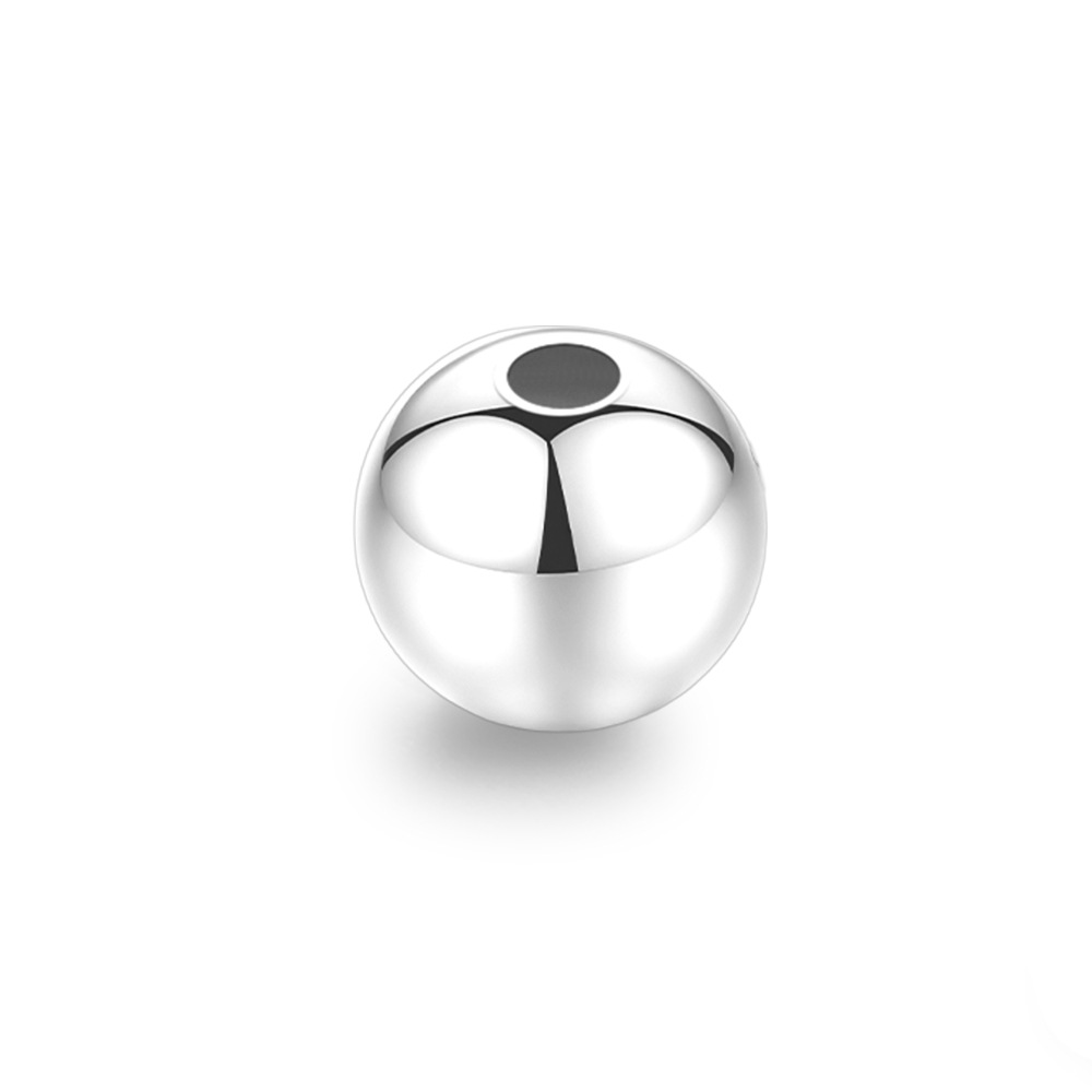 925银珠子散珠定位手工diy饰品配件串珠手链项链银珠银隔珠定位珠