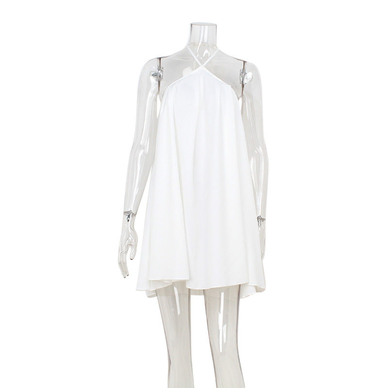 Halter Neck A Line Dress Chic Loose Fit Summer Fashion Perfect for Casual Outings Wholesale Available