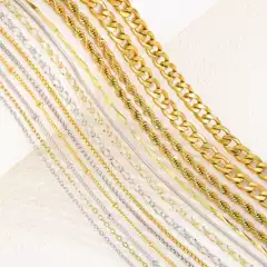 Cross-Border Copper-Plated 18K Gold Color-Preserving DIY Necklace Versatile Style Chain with Various Styles Available in Stock Wholesale Chain